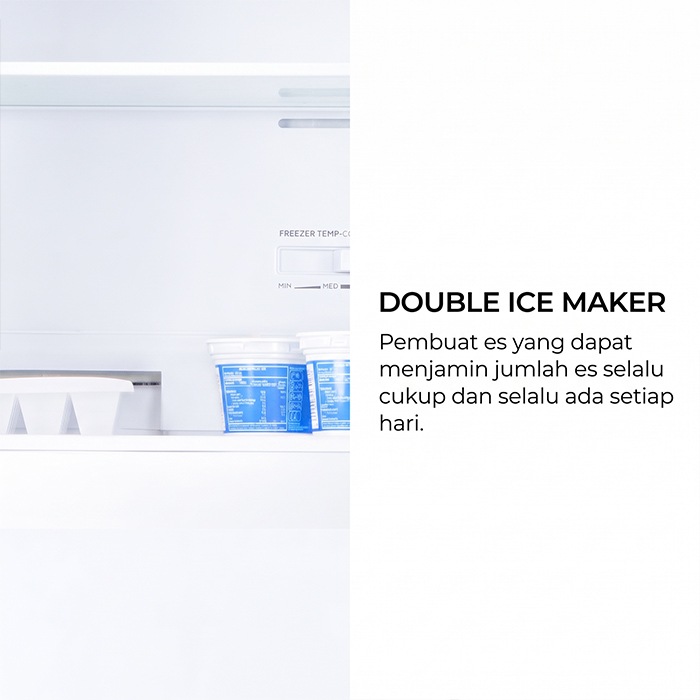 Aqua Kulkas 2 Pintu Magic Neo Pro Inverter Turbo Cooling 185 Liter - DTM248CB(DP)